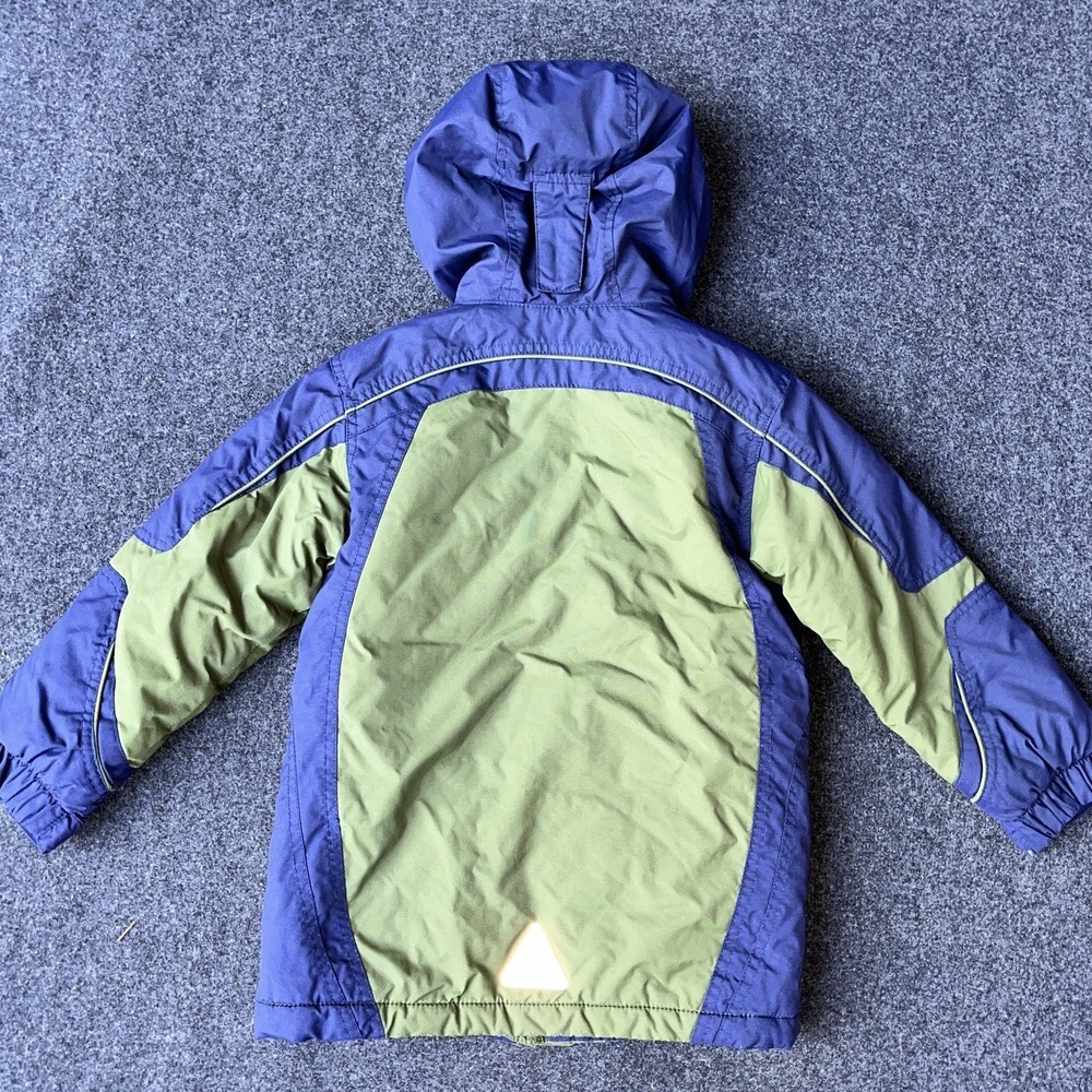 LL Bean Olive Green Blue Thinsulate Hooded Full Zip Coat Little Kids M 5/6 - Picture 5 of 7